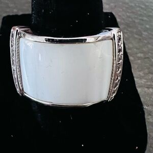 Classic mother-of-pearl Wide Statement Ring. Lia Sophia.